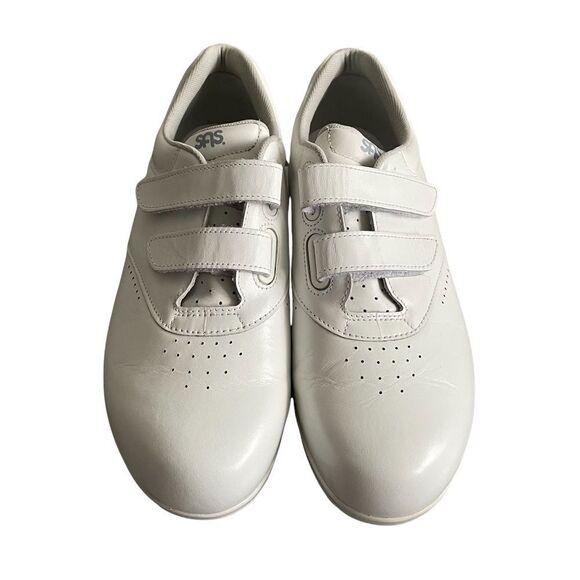 Sas Me Too Leather Casual Walking Shoe Velcro Straps White 8.5W - Picture 7 of 11